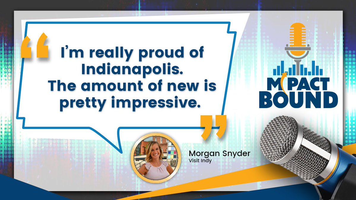 MPACTTradeshow's tweet photo. M-PACT Bound talks with  @VisitIndy on what’s new in Indianapolis for the 2022 show. Find out more details about Topgolf, The Roof Ballroom and celebrated new local eateries and activities to check out. Join us in Indy for the #MPACTSHOW.

Listen here ➡️ https://t.co/g55EYTPudc https://t.co/hg2PNKy6mS
