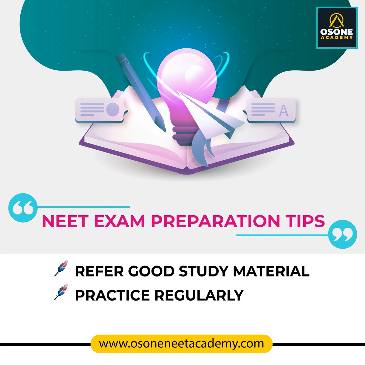 osoneacademy's tweet photo. Preparation tips for your NEET Exam!!!
#neet #NeetPreparationTips #osoneacademy https://t.co/AJ0fwzfu2g