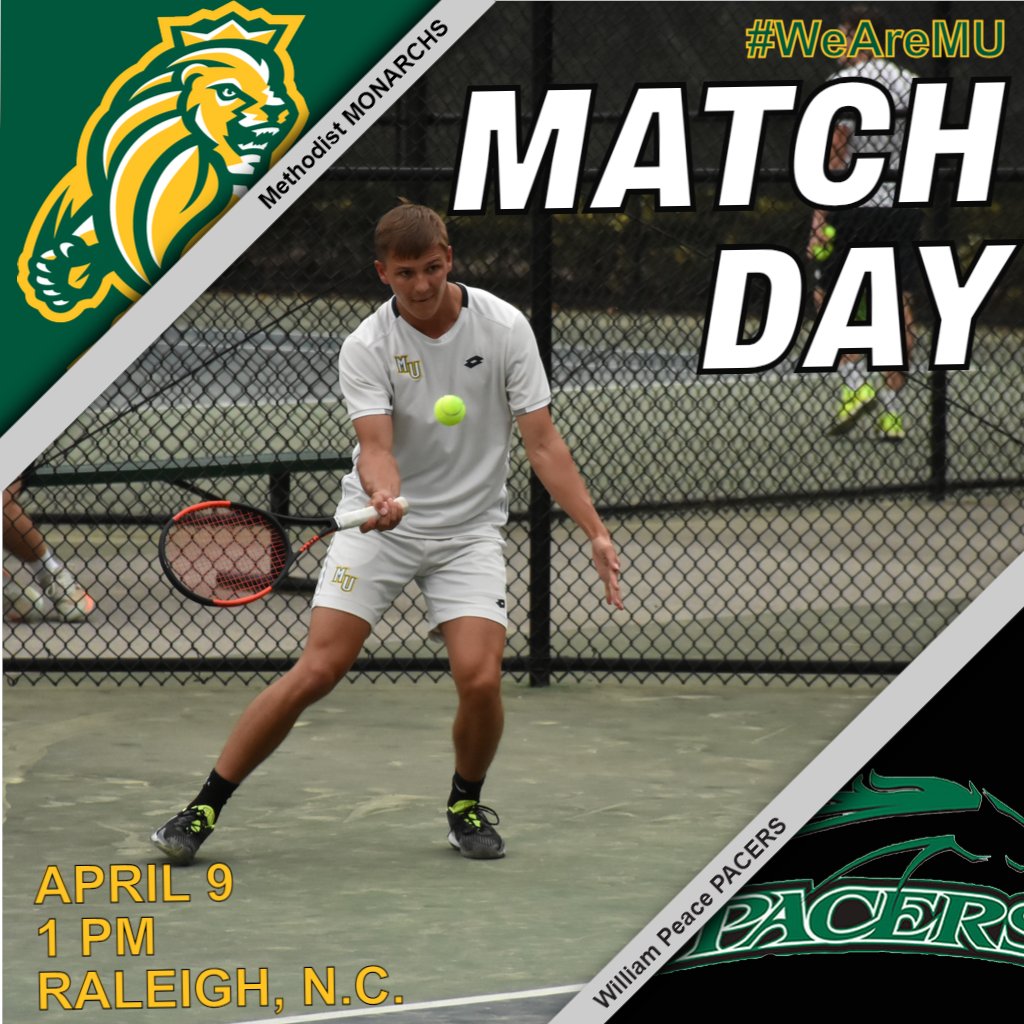 mumonarchs's tweet photo. IT'S MATCH DAY!! Men's tennis travels to Raleigh, N.C. for a USA South match-up versus William Peace University at 1 p.m. #MethodistU_mtennis #MUMonarchs #WeAreMU #conferencematch #awaymatch https://t.co/D6wzsChDEX