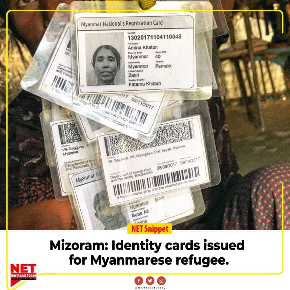 The Mizoram government has started issuing identity cards to Myanmarese refugees who have taken shelter in the northeastern state following the military takeover of the neighboring country in February last year, a Home Department official said on Saturday
facebook.com/16752436329401…