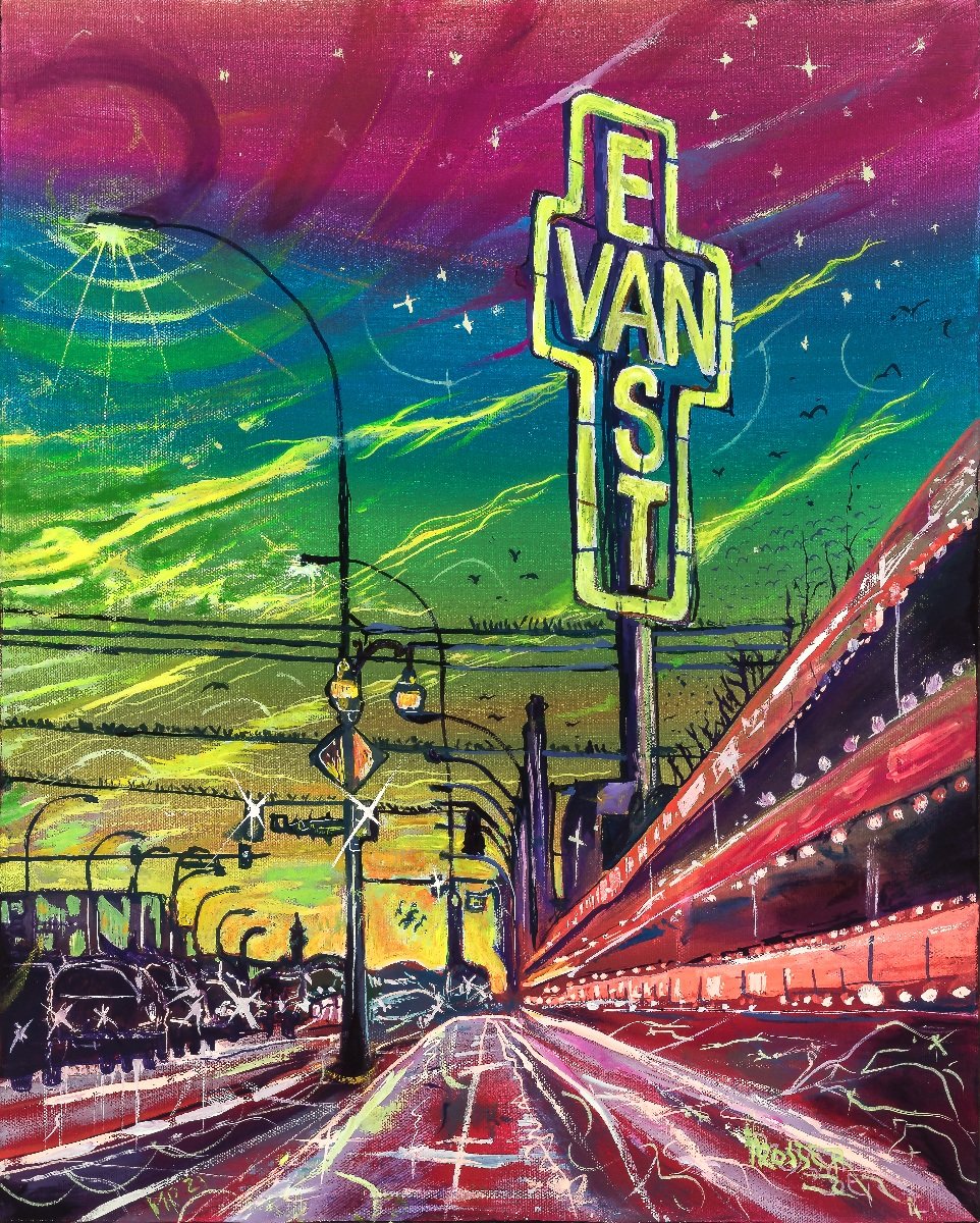 Artist_Prosser's tweet photo. East Van Cross. Acrylic and Fluorescents on Canvas. Ps. I do canvas prints of all my work too https://t.co/8Bk1oJGTsQ