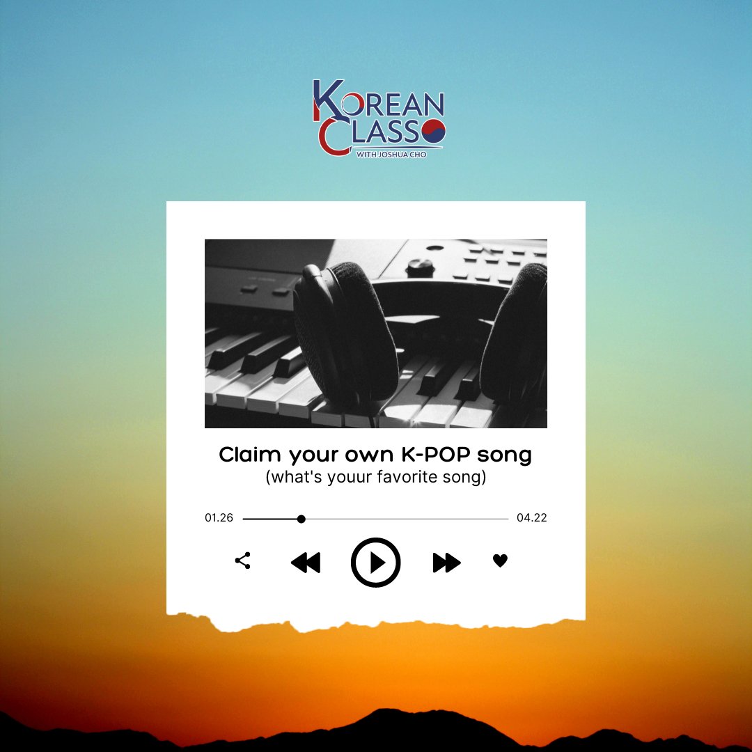 kclasswithjcho's tweet photo. Another game students! 🥳 what is your K-pop favorite song in each category.
Comment down below your answer!👇🏻👇🏻
Don't forget to use our hashtags😉
#KCWJCGraduationDay
#LearnShareEnCHOy
#KoreanClassWithJoshuaCho https://t.co/wVE9vHfoK2