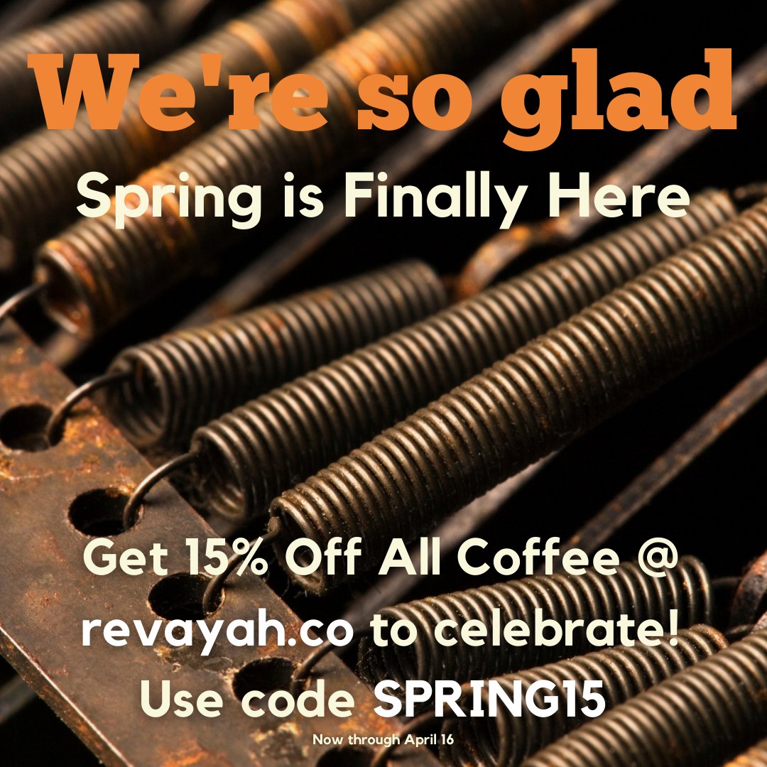 RevayahCoffee's tweet photo. Celebrate spring with some great coffee!

#specialtycoffee #specialtycoffeeroasters #cafe #coffeetime #coffeeaddict #instacoffee #coffeegeek #coffeelovers #coffee #coffeeoftheday #pourover #coffeeholic #butfirstcoffee #coffeecommunity #cafes #coffeeeducation https://t.co/EAhdzA29Gb