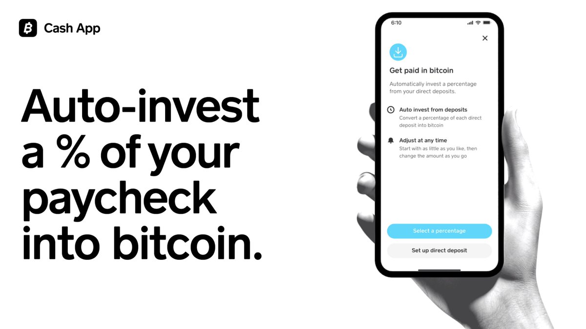 Cash App announced 3 new #bitcoin products at #Bitcoin2022: 1⃣ Paid in  Bitcoin – auto-invest a % of your paycheck into bitcoin. 2⃣ Bitcoin Round  Ups – auto-invest your spare change into