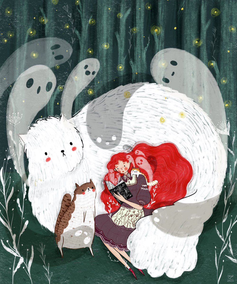 New drop♥️
In the silence of the night, when insomnia strikes, a wave of dread overcomes me, the voices in my head get loud.
In these moments, the comforting presence of my books and my dear cats calm my anxious heart down, and bring peace into my soul
They are my guardian angels