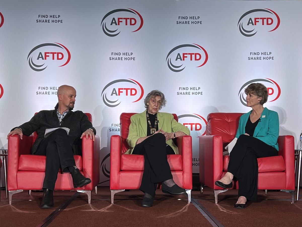 AFTDHope's tweet photo. AFTD founder Helen-Ann Comstock, CEO Susan Dickinson & Board Chair David Pfeifer closed out the #AFTDConference discussing "AFTD's 20th Anniversary: Where We Started, Where We Are & Where We're Going." Explore AFTD's rich history & promising future here: https://t.co/9TT8fNhFDt https://t.co/23vlJi1XC6