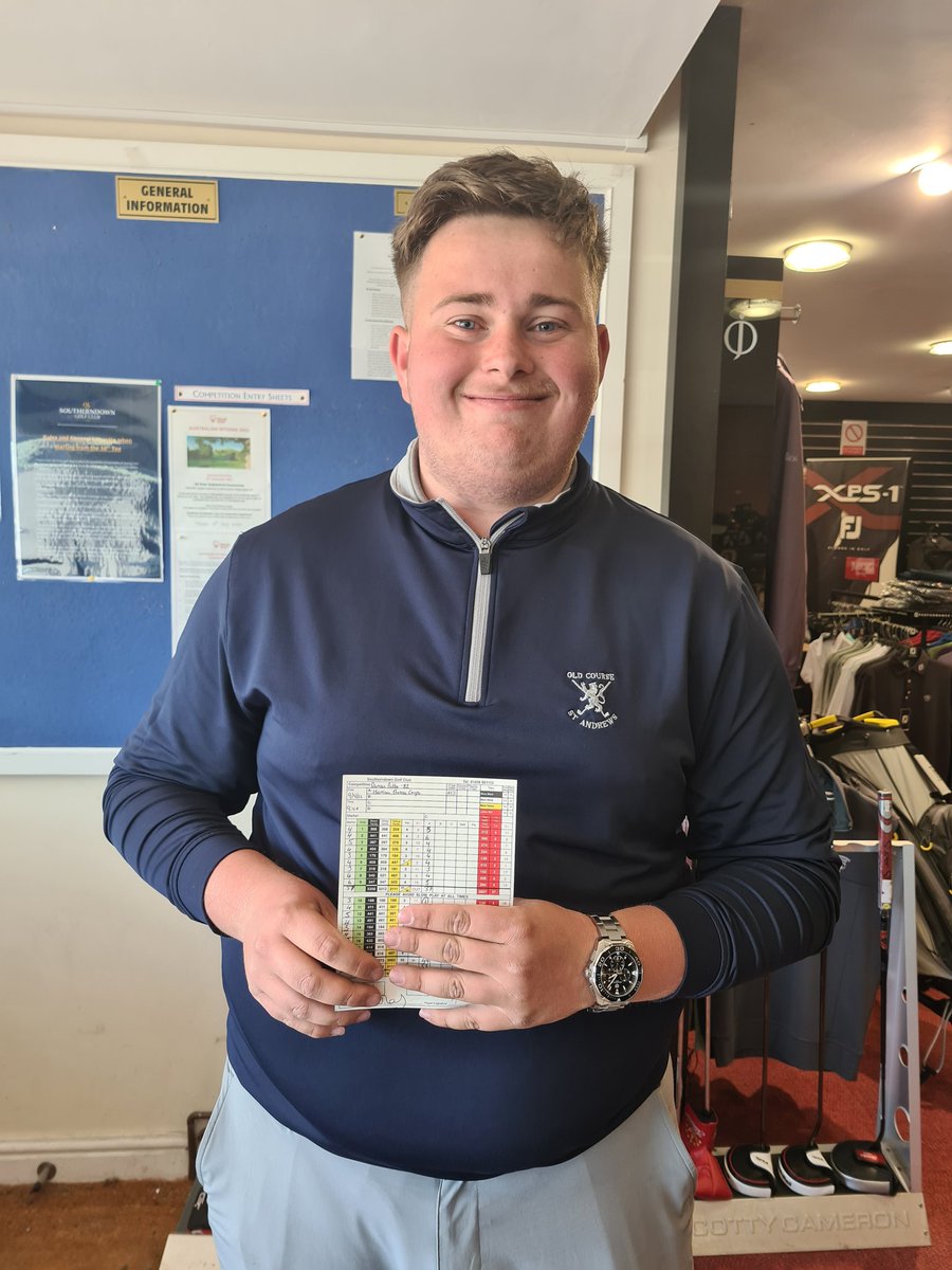 It's all smiles for Harrison Thomas-Cooper @StAnnesOldLinks carding a Hole-in-One at the 10th☝️#DuncanPutter2022