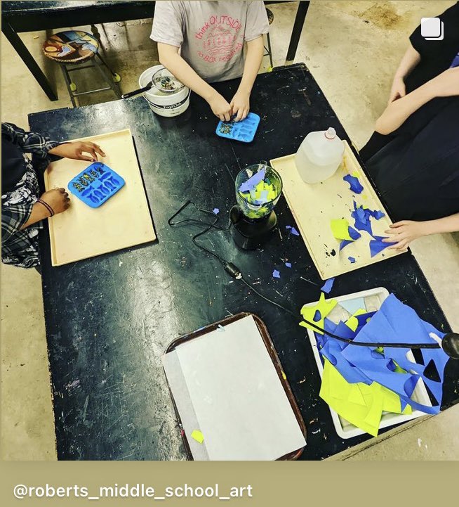 Roberts Middle School Artists are creating these amazing fish made of recycled paper and SEEDS!!! HUGE thanks to the Summit Metro Parks for providing the Native Seeds to create this seed paper. Get yours FREE at the Art Walk April 21st from 5-8pm- while supplies last!