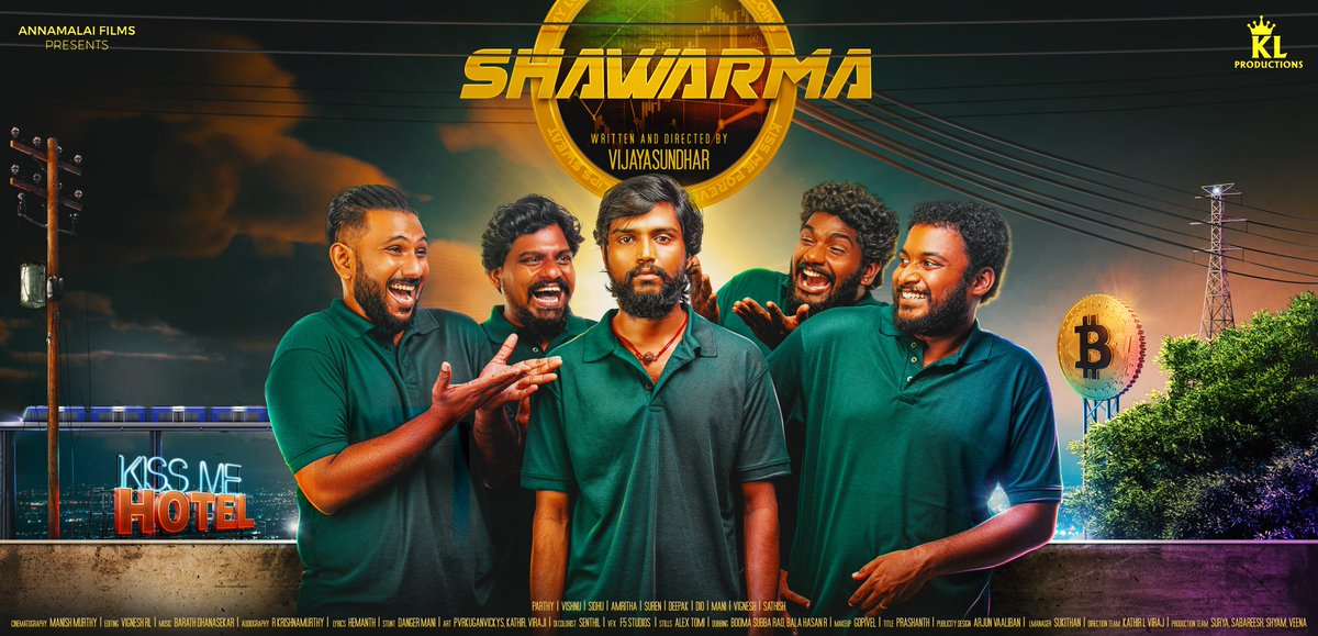 Happy to release the first look poster of the film #Shawarma. Congrats team @vijayasundhar77
@barathdhanasek5
@imanishmurthy
@parthykl
<a href="/sidhu_kumaresan/">Sidhu Kumaresan</a>
<a href="/editorvicky/">Vignesh RL</a> @surenM13546493
@kathirraavangm
@deepak10_r
<a href="/shyambv/">Shyam BV</a>

#shawarmafilm