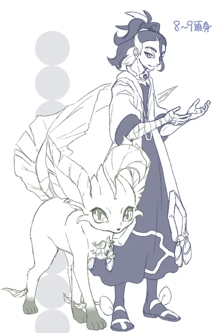 昨日の続き的なやつ。
人物絵の頭身と合わせるような感じでポケモンの頭身変えてみるチャレンジ^^
頭身伸ばしたほうはやっぱり線の数を増やしたほうがしっくりくる気がしたので葉っぱ感を盛ってみたんだけど、ちょっと難しいね。
#わたあめ自主練 