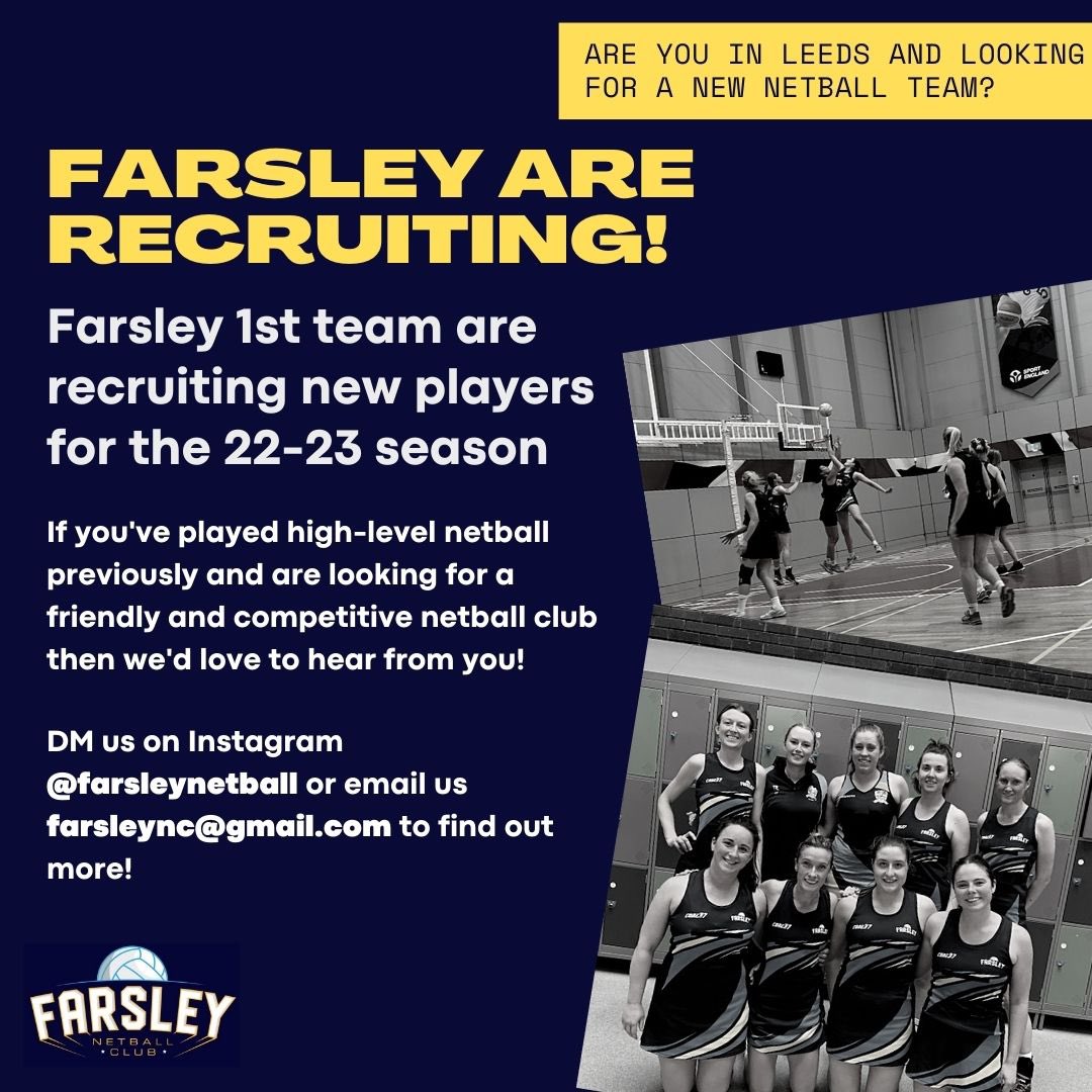 If your looking for a new netball club then we want to hear from you! #recruiting #netball #leeds