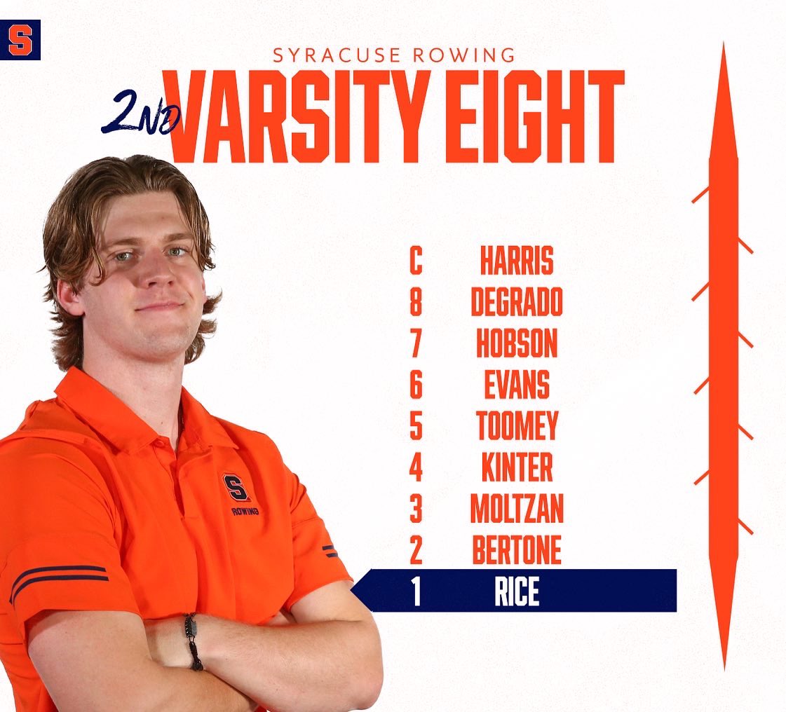 CuseMRowing's tweet photo. RACE DAY at Redwood Shores.
Morning lineups vs. #2 Washington.
1V - 9:30a PDT/12:30p EDT
2V - 10:10a PDT/1:10p EDT
#CuseRowing https://t.co/oRNOU0mUqj