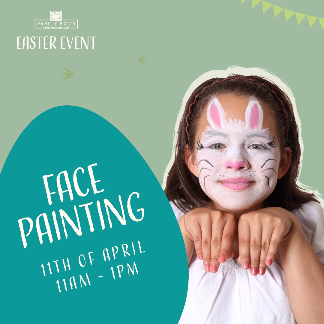 Easter at Parc y Bocs 🐇🥕

Come along to Parc Y Bocs this Easter for a whole bunch of amazing activities, like facepainting! 

#Easter #Carmarthen