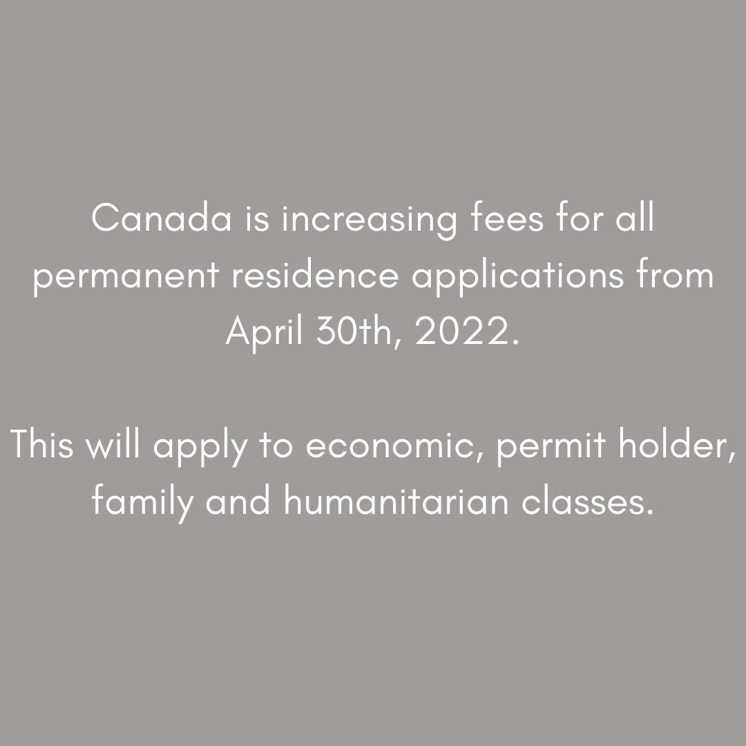 cielimmigration's tweet photo. Did you know: Immigration, Refugees and Citizenship Canada (IRCC) is increasing fees for all permanent residence applications? 
Read on to know more. 
.
.
.
#immigratetocanada #canadianimmigration #canadavisa #canada #immigration #canadapr #canadalife #immigrationconsultant https://t.co/OCJa6mCSEZ