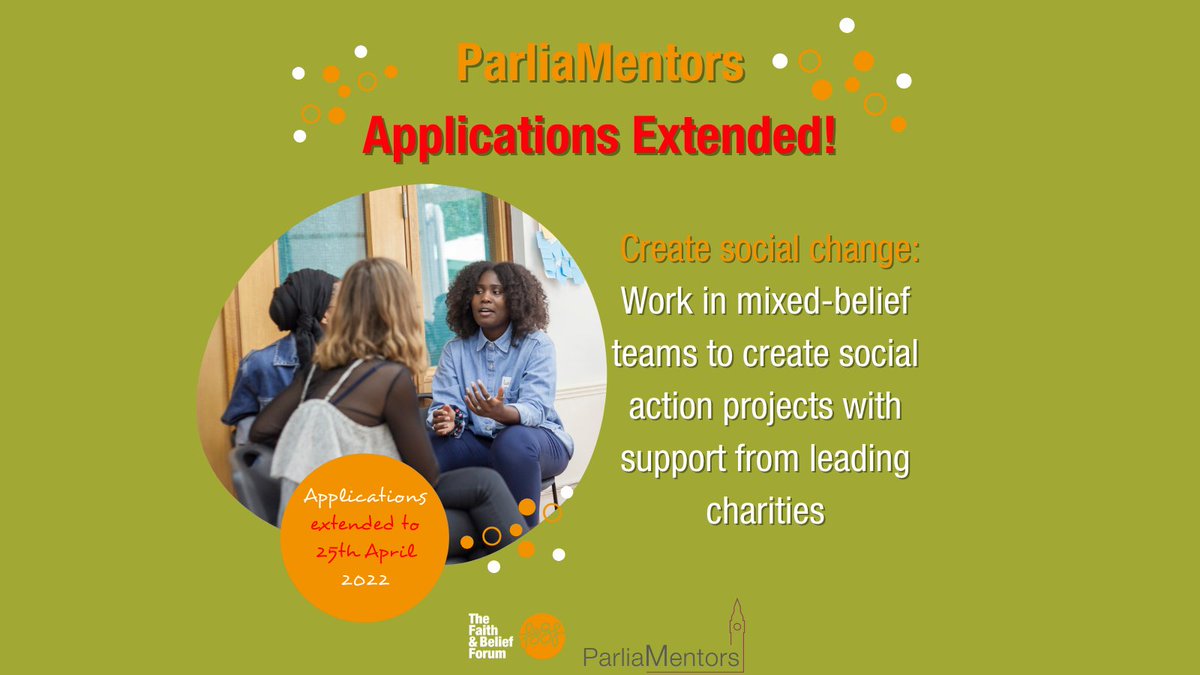 The Faith & Belief Forum (@faithbelieforum) on Twitter photo 🎓ParliaMentors Applications EXTENDED!🎓
Are you an aspiring leader? Do you want to create positive change? Then apply for our UN award-winning <a href="/ParliaMentors/">ParliaMentors</a> leadership programme today!
🎓Learn more and apply here before 25th April: faithbeliefforum.org/programme/parl… 🎓ParliaMentors Applications EXTENDED!🎓
Are you an aspiring leader? Do you want to create positive change? Then apply for our UN award-winning <a href="/ParliaMentors/">ParliaMentors</a> leadership programme today!
🎓Learn more and apply here before 25th April: faithbeliefforum.org/programme/parl…