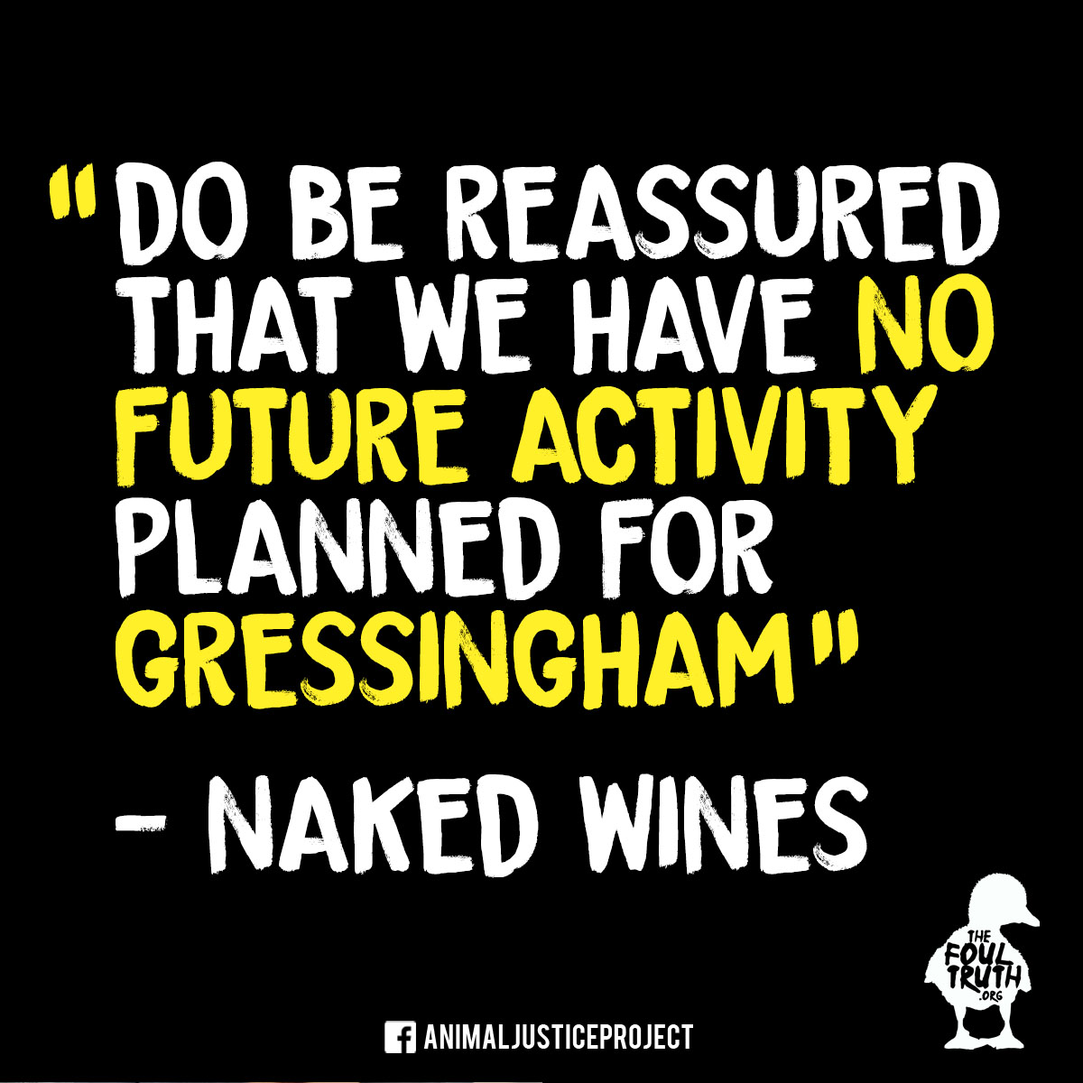 ajpReact's tweet photo. Following our online action asking @NakedWines not to partner with Gressingham Foods again, they responded to state, "Do be reassured that we have no future activity planned for Gressingham".
https://t.co/vnD87YtrRv
#NakedWines #GressinghamFood #GressinghamDuck #TheFoulTruth https://t.co/Rba8MvUl4I