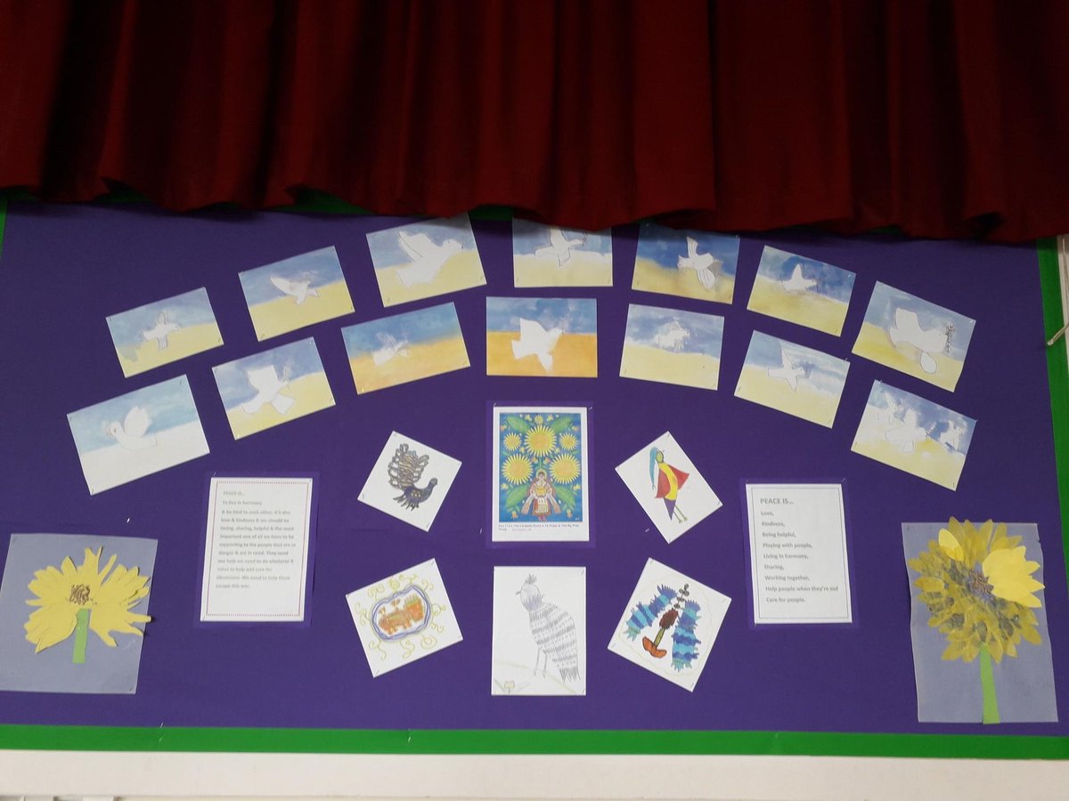 To show our support for the Ukraine we created a Peace and Harmony wall. The whole school participated in a art day and raised money for the Ukrainian Crisis Relief Fund 🇺🇦