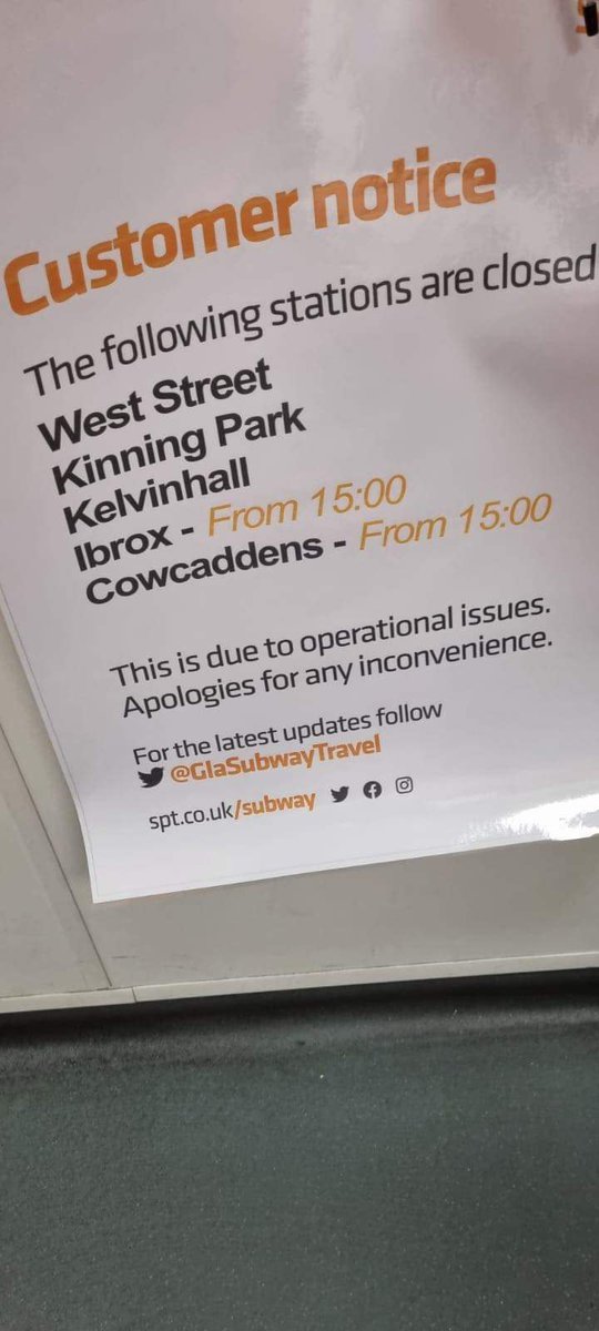 consumetherich's tweet photo. @ScotNational @Glasgow_Live @STVNews a third of stations will be closed on the Glasgow Subway. Not due to covid, but due to mismanagement. This has been an ongoing problem where they've forced staff to work over time well beyond legal safety critical levels. Breaking point. https://t.co/BVf5MapCps