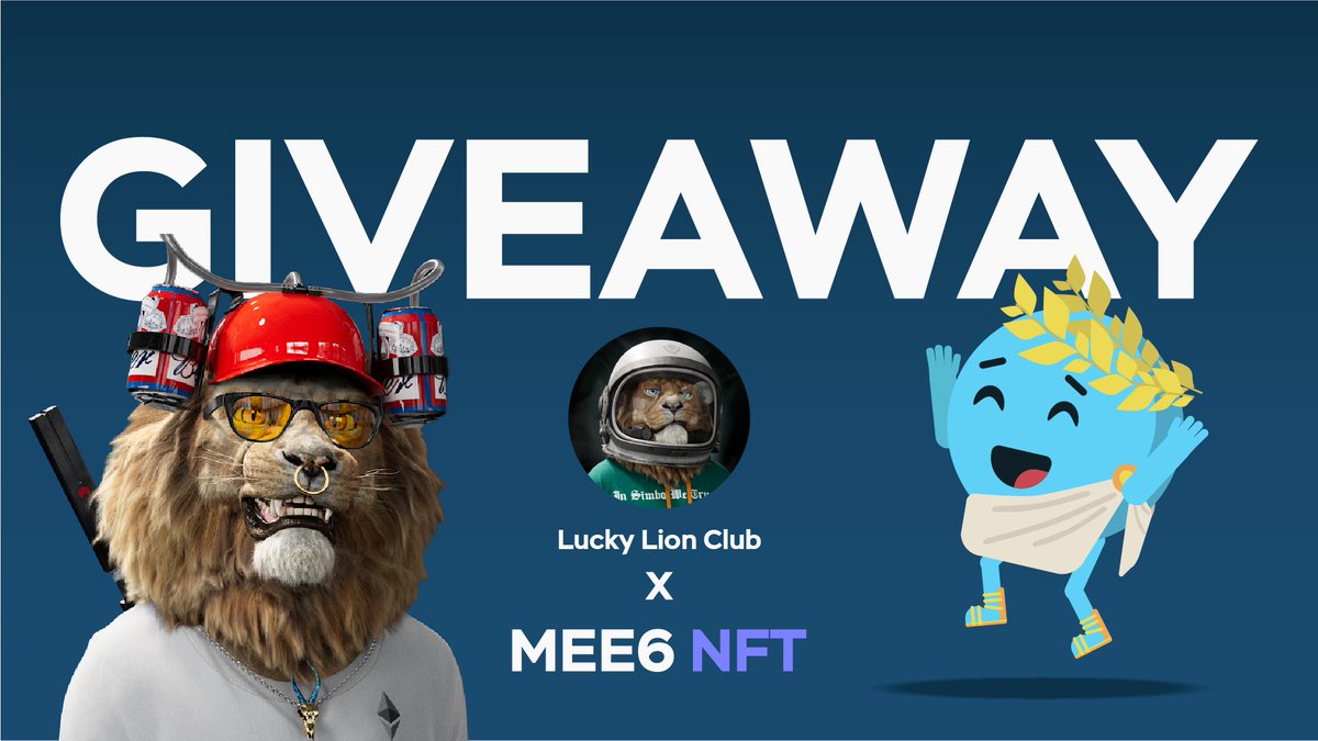 MEE6NFT's tweet photo. 🤖MEE6 x LLC🦁

We have partnered up with @Lucky_Lion_Club to give away one FREE Lion NFT! They're integrated into the Metaverse🦁 

Rules: Follow @Lucky_Lion_Club &amp; @MEE6NFT 
Like❤️, retweet♻️, and join their Discord https://t.co/uuxI4rB72A

Winner TBA 24 hours 🚀 https://t.co/uUJzldnv2J