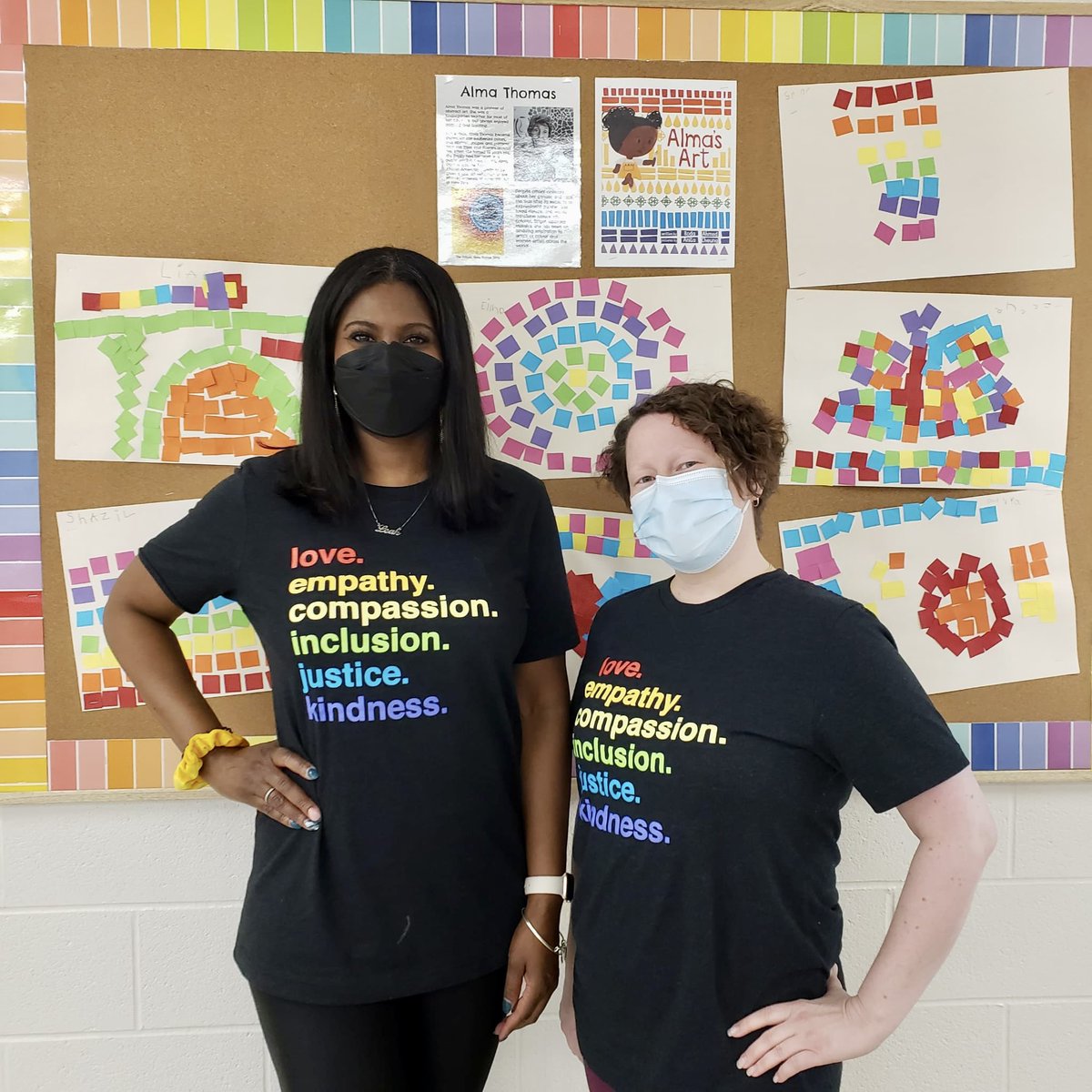 When you show up to work dressed exactly like your colleague! You’ve got great taste in fashion @inspiredkinder! #love #empathy #compassion #inclusion #justice #kindness 
👯‍♀️❤️🧡💛💚💙💜