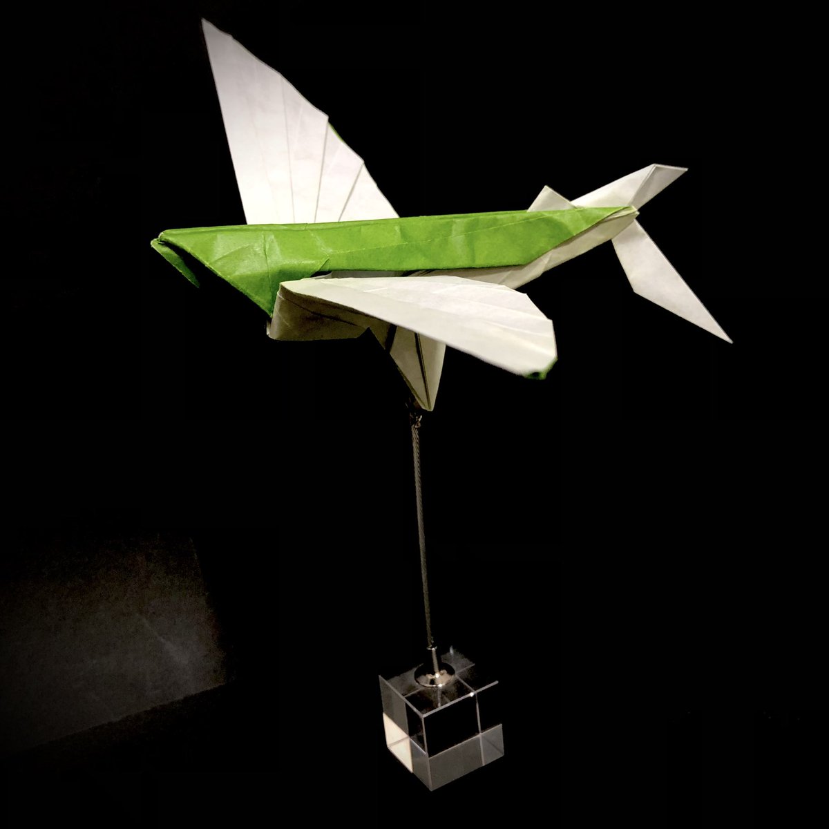 ykitano's tweet photo. Origami Aquariumより宮永智悠氏のトビウオと神谷哲史氏のホホジロザメ。両方とも教育用折り紙35cmから。トビウオは分厚すぎてもう少しで破れるところだった。。#折り紙 #origamiaquarium #宮永智悠 #トビウオ #神谷哲史 #ホホジロザメ https://t.co/gCNEf0hQAD