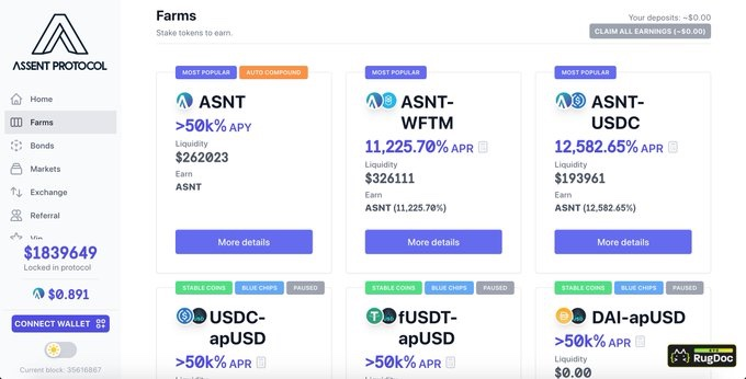 CryptoBear21's tweet photo. 💦Checkout these juicy yields from @Assent_Protocol!
💨Act fast to capture some of these great returns as #TVL takes off!
🌐Lock them in @ https://t.co/nCLfa9xrPu
💬Join the community @ https://t.co/YDQxrI0ufA
#PassiveIncome #APY #APR #YieldFarming #AssentProtocol #crypto https://t.co/2m2aooocxO