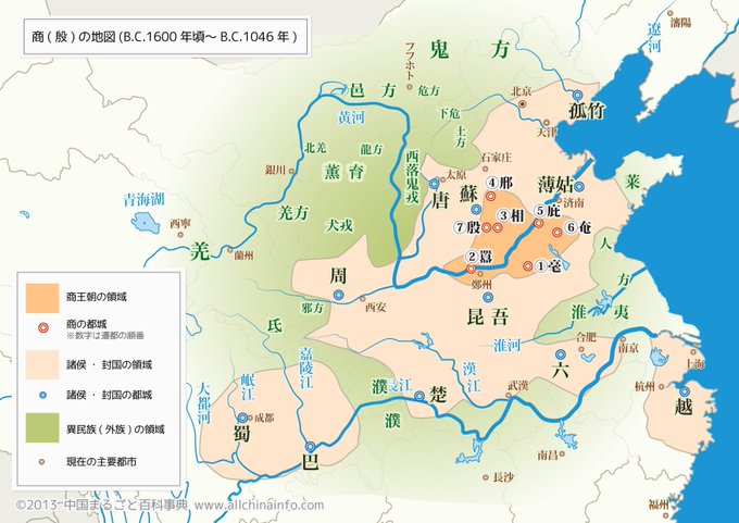 殷の時代の農耕民の北限ってめちゃくちゃ南寄りだからなあ。周も宮城谷昌光先生が言うように半農半猟民、もしくは半農半牧民だったみたいだし。 https://t.co/eHnghMpnAO 