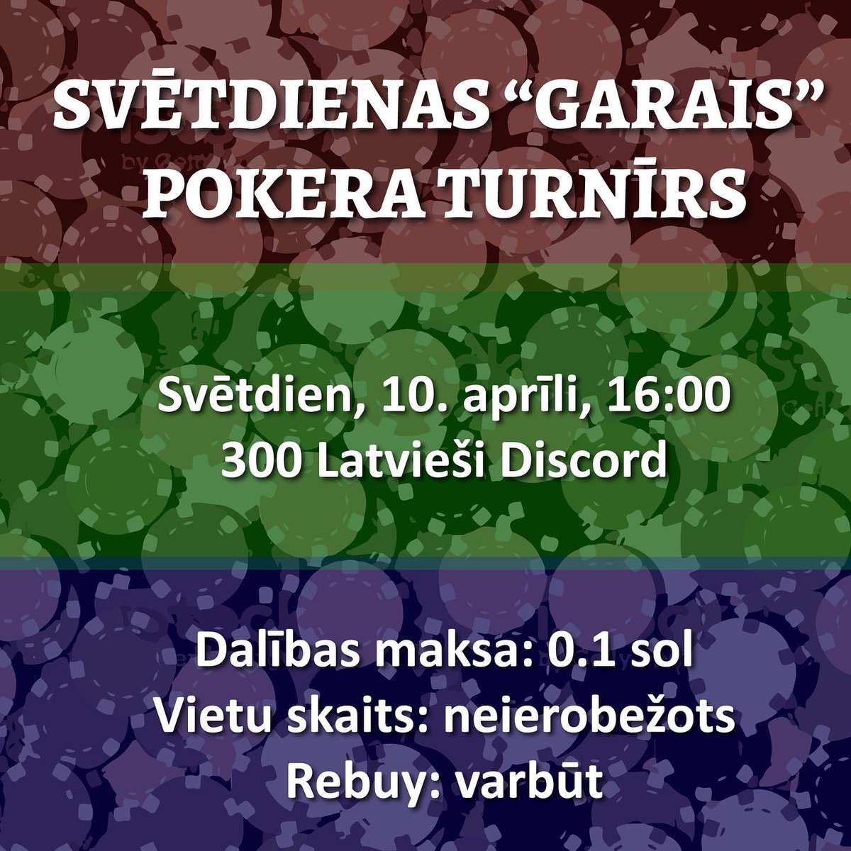 Rītdien 16:00 spēlēsim pokeru! ♠️ ('garais turnīrs', jo pagājušajā pārāk ātri palielinājās likmes)
Dalības maksa 0.1 SOL. 🏆 Balvu sadalījums attiecībā no dalībnieku skaita.