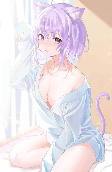 カレシャツおかゆ💜 #絵かゆ 