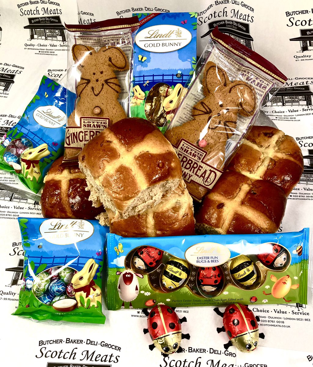 ScotchMeats's tweet photo. Easter treats, look at our Hot Cross Buns. #Easter #bunny #hotcrossbuns #lindt #treats #scotchmeatsdulwich #westdulwich https://t.co/XpPzQVdU0A