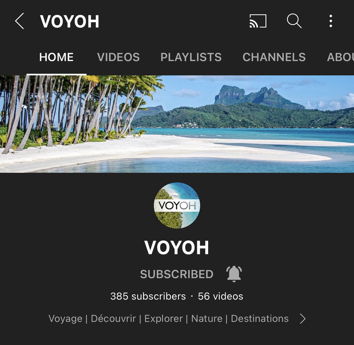Did you know that we also have a French channel on <a href="/YouTube/">YouTube</a>?

Oui, c'est vrai! 😎

Subscribe to YouTube.com/VOYOH for all of our YouTube.com/TRAVOH videos in the French language. 🇫🇷 ✈️ 🌍

Plus, follow <a href="/VOYOH_voyage/">VOYOH</a> on Twitter!