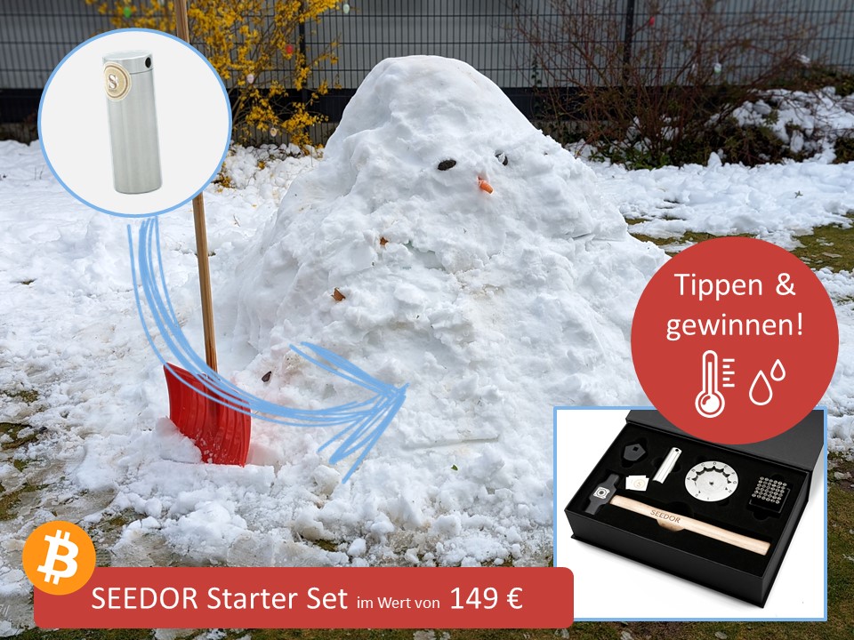 seedor_io's tweet photo. 🎉Gewinnspiel: wann kommt der #Bitcoin Frühling?

Unter dem Schneemonster, befindet sich ein SEEDOR Safe im Cold Storage. Und so könnt ihr ihn gewinnen:

✅Retweetet den Beitrag
✅Follow @seedor_io
✅Kommentar: Wann ist der Schnee komplett geschmolzen?

Der beste Tipp gewinnt! https://t.co/JlmUelq9Ox