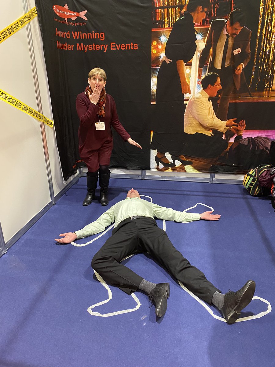 Andy_Cheetham's tweet photo. Whodunnit?? @limelicensinggroup founder Andy Cheetham has had better days! Come and see what the fuss is all about on the Red Herring Games stand at the International Franchsie Expo in London @red_herring_games #IFS22 #IFSUK @internationalfranchiseshow https://t.co/E74KeQrfLF