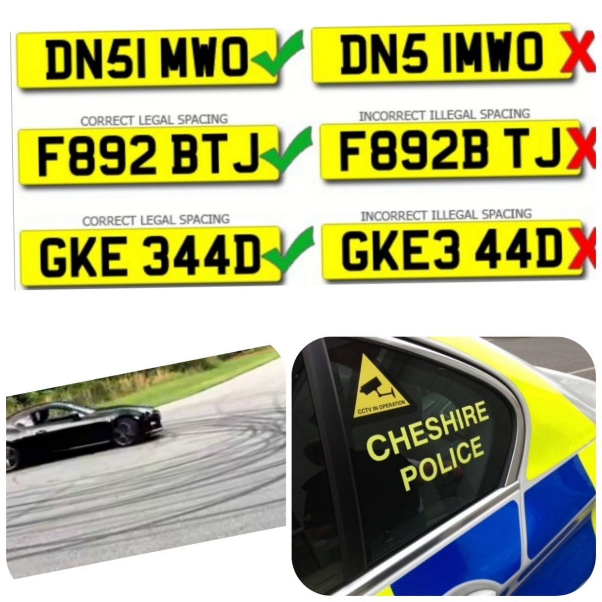 B Block Response Officers stopped a vehicle on Victoria Park responsible for Anti-social driving, and issued a Traffic Offence Report (TOR) for number plate non-conformance due to spacing.

Making Warrington hostile to irresponsible drivers. 

#S59
#ResponsibleDriving
#WeCare