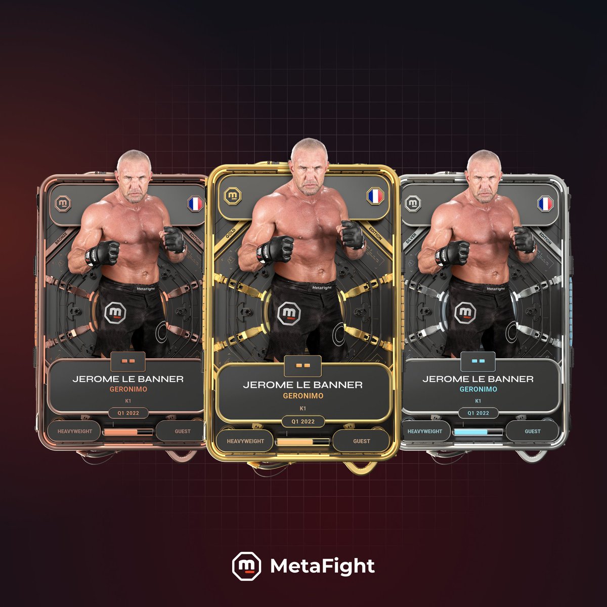 MetaFightOff's tweet photo. 🥊 Geronimo (@JLB_Official) has its own cards!

👉 Join our Discord: https://t.co/fAVvRRJ9fq

#MetaFight https://t.co/v1XGhvBlef