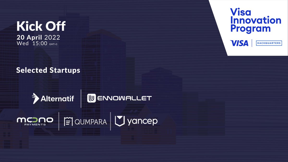 hackquarters's tweet image. We are thrilled to announce the selected startups for #visainnovationprogram
Join us on 20 April at 15:00 (GMT+3) for the Kick-Off event to learn more about the startups selected among 102 applicants from 24 countries and the 6-month long adventure they will embark on ..