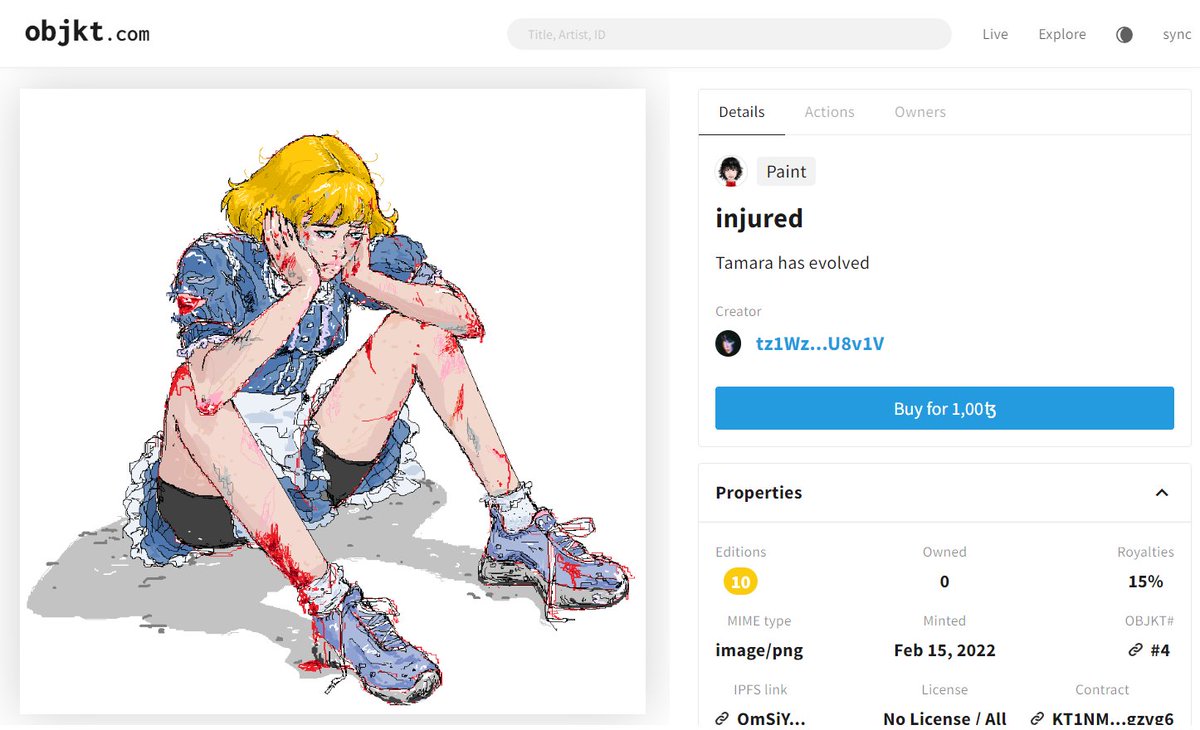 Hi all! only 4 copies left, have time to buy haha 😁😁
objkt.com/asset/KT1NMKGj… 

#objktcom #NFTartist #nftcollector #NFTCommunity   #cryptoartist #cryptoart  #nftart #hicetnunc2000 #tez