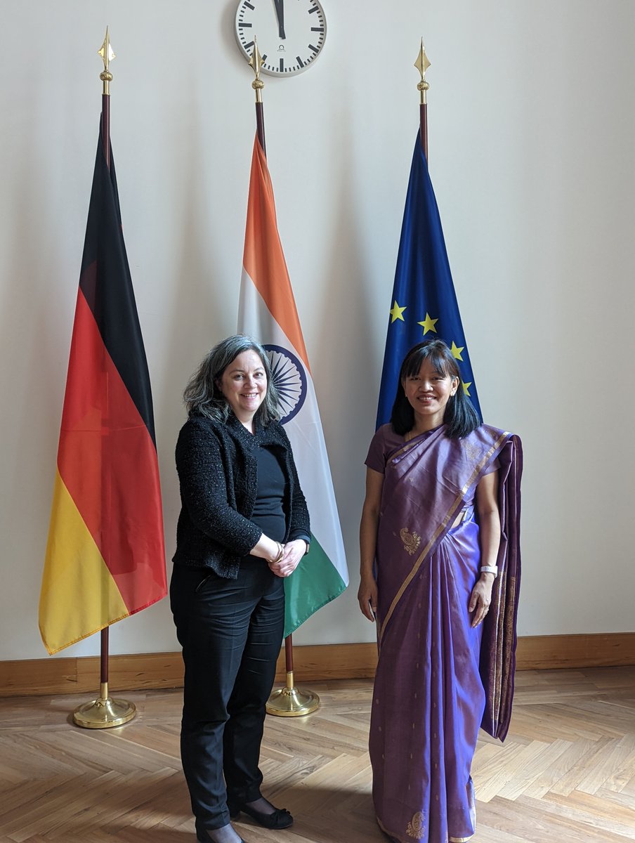 eoiberlin's tweet photo. Excellent discussions between India @MEAIndia @eoiberlin &amp; Germany @AuswaertigesAmt, @BSI_Bund &amp; @cirbw during #Cyber consultations. Agreed to strengthen 🇮🇳🇩🇪 cooperation at bilateral and multilateral levels.
 #Cybernorms #CyberSecurity https://t.co/M7kp6GtKx4