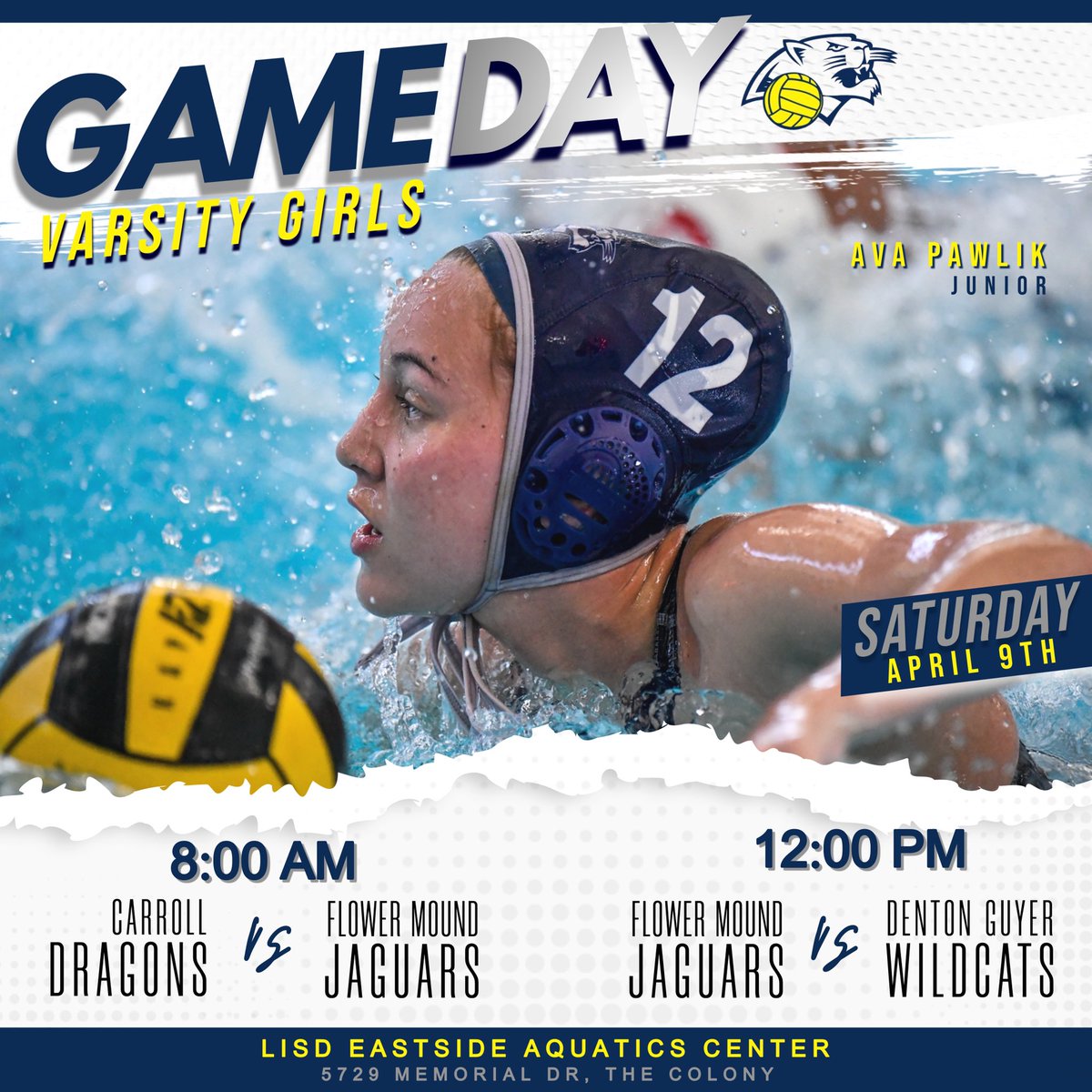 waterpolofmhs's tweet photo. Varsity Girls face off against Carroll at 8:00am and Guyer at noon for the #HawkClassic 2022! #LetsGoJags #JagWaterPolo #FaMily https://t.co/FTHS8JhueJ