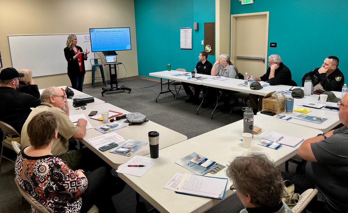 Sabrina provided QPR training to the Spokane County Sheriff Chaplains and other chaplains last week.  Watch for future opportunities coming in May.
QPR stands for Question, Persuade, and Refer — the 3 simple steps to help save a life from suicide. #namispokane #mentalwellness