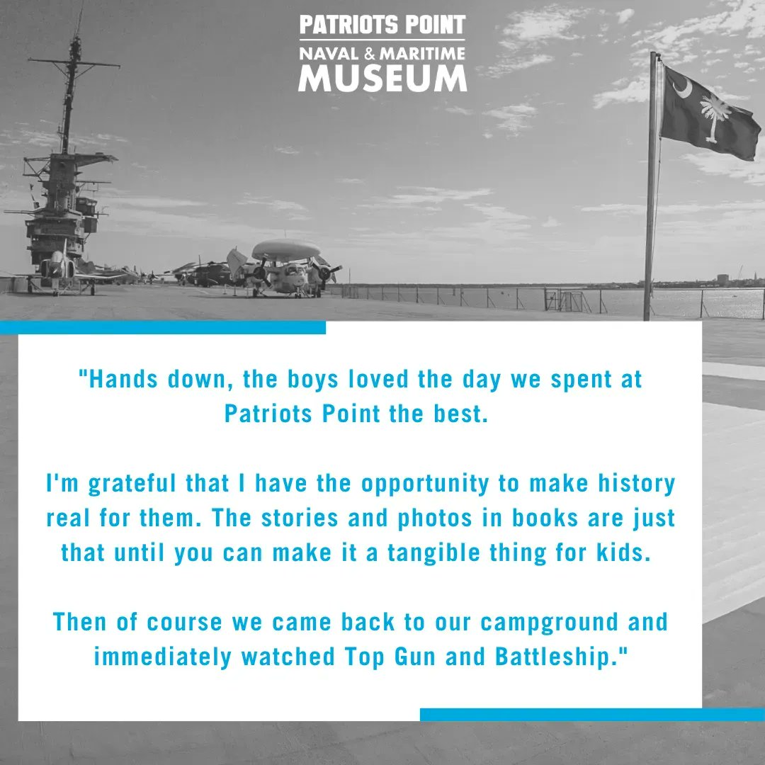 Patriots_Point's tweet photo. During you next trip to Charleston, make sure Patriots Point is on the itinerary. We hear over and over again that it is the highlight of many family vacations. β
#visitchs #explorecharleston #springbreak #familyvacation #chsevents #ussyorktown #patriotspoint https://t.co/ECNgdafXvH