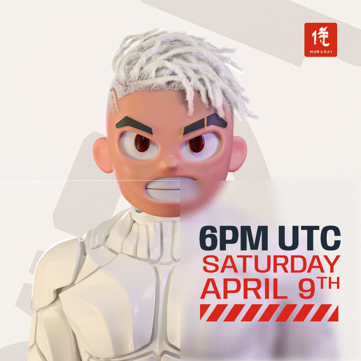 Murasai will go live today,  WL mint start in 4 hours!

DATE: Saturday, April 9th
TIME: 6pm UTC

JOIN US: discord.gg/murasai