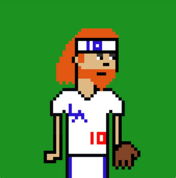 An NFT by Dugout Punks. A pixel art version of Justin Turner.