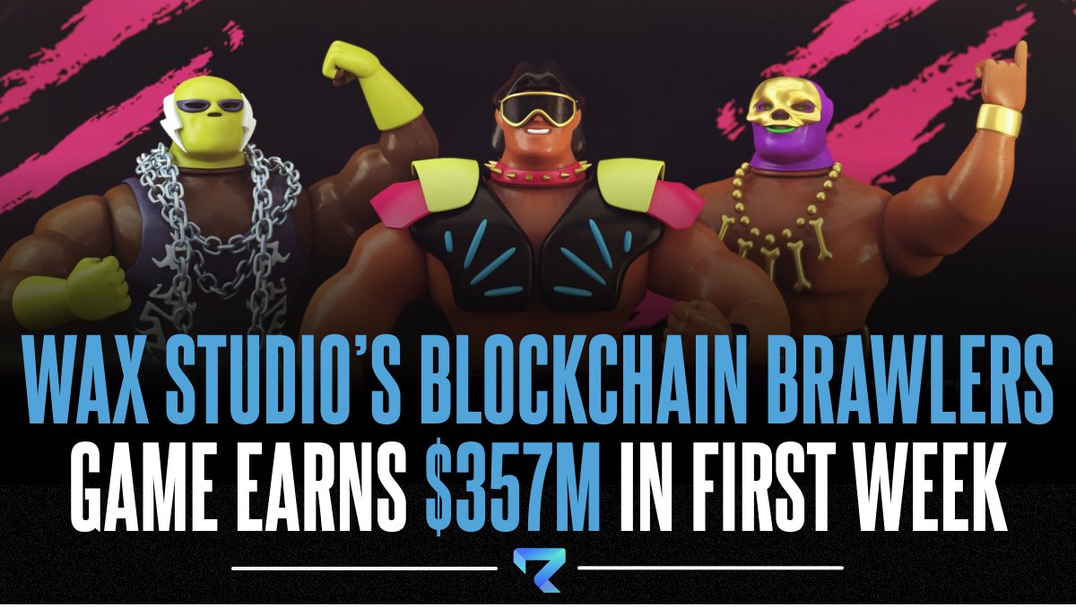 reactiv3studios's tweet photo. #Breaking: Wax Studio's Blockchain Brawlers has made $357 million in trading volume in their first week, according to a company press release. https://t.co/ont5rxNTat