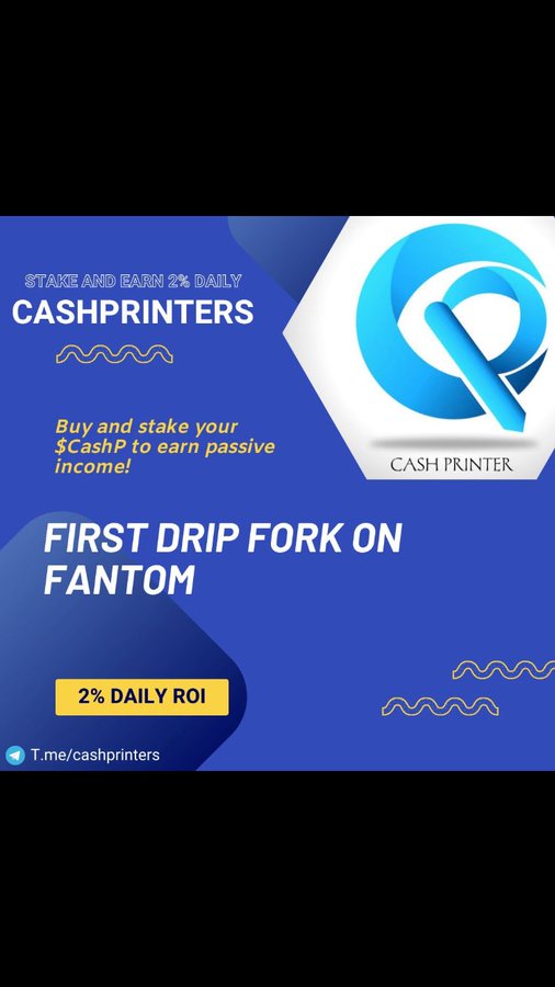 Kent94870123's tweet photo. Good news for $FTM users, The next great drip fork giving 2 percent a day is cashprinter. Its gonna moon🚀, it has splassive potential💧. 
 100% moonshot 
Tg: https://t.co/SVMCws7SUs
website: https://t.co/uGeReqcNzA

#drip #dripnetwork #Fantom #FTM $CashP #CashPrinter https://t.co/MxJHJ7UOHW