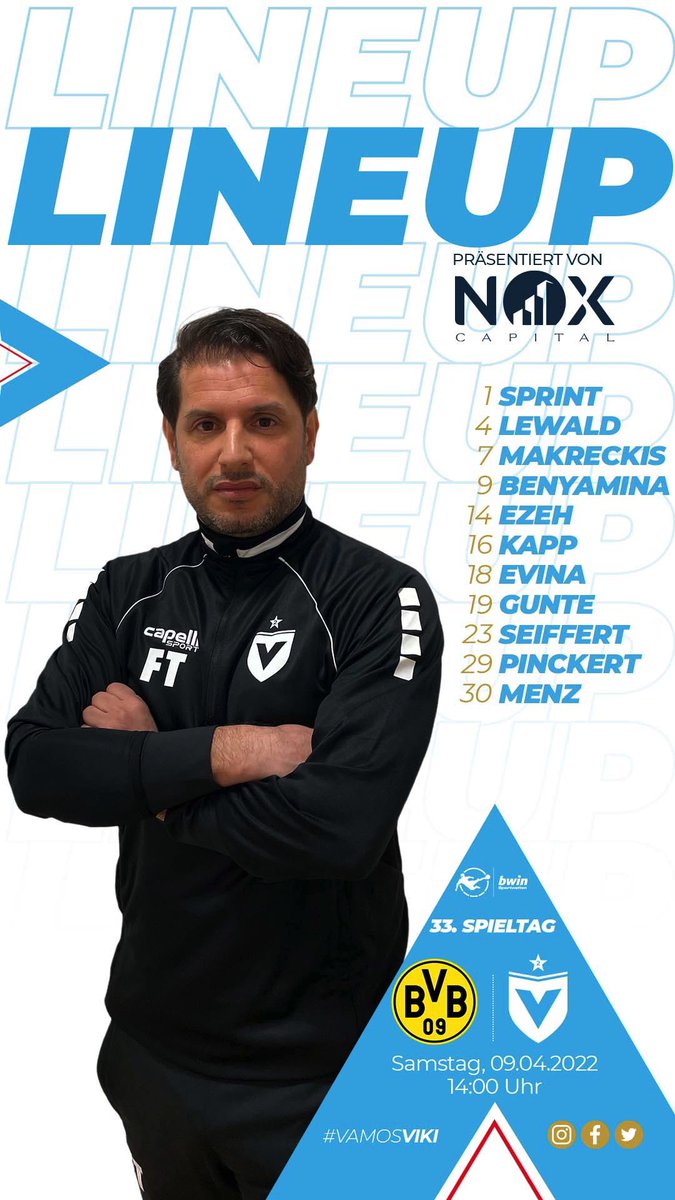ViktoriaBerlin's tweet photo. Unsere Aufstellung für die heutige Partie💙
#vamosviki | #bvbbln | #noxcapital https://t.co/a3e5ek4qjb