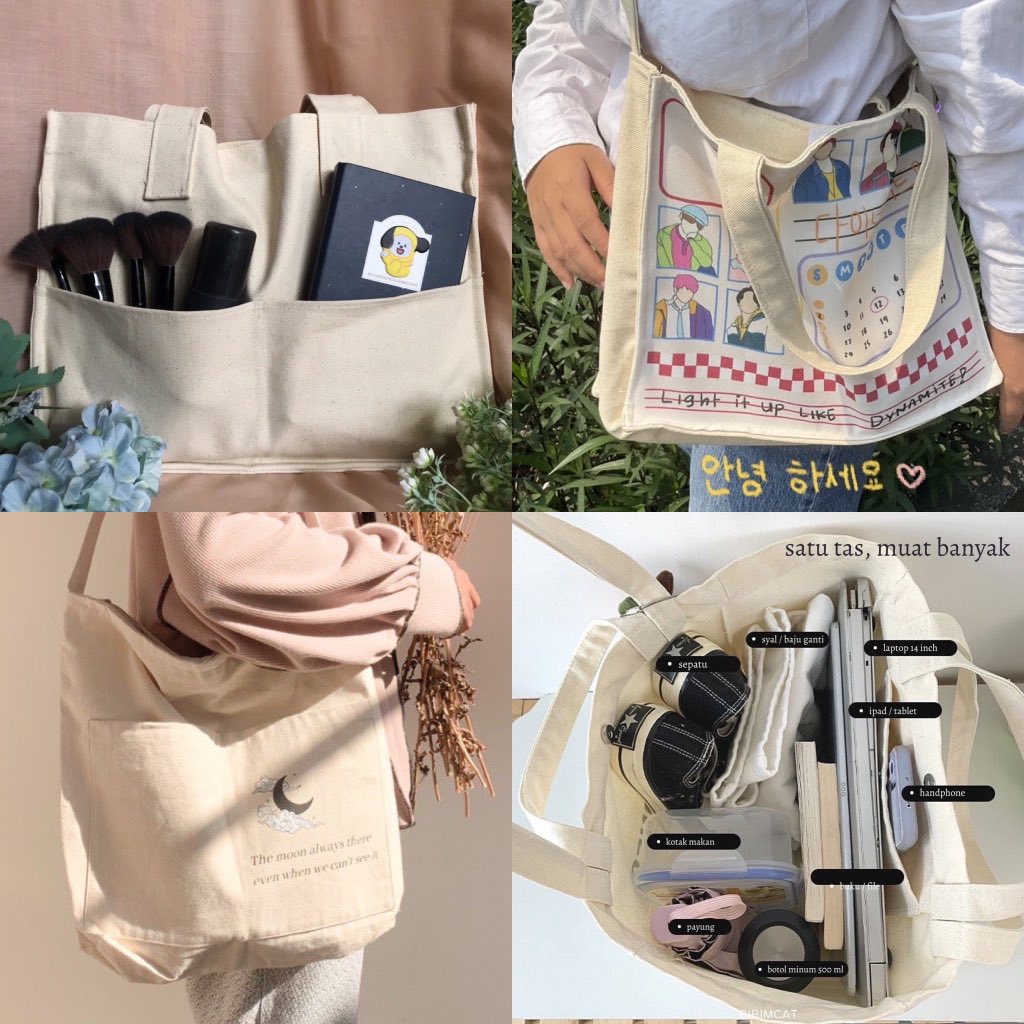 ✨Rekomendasi Totebag Berslot Muat Banyak ✨

A thread