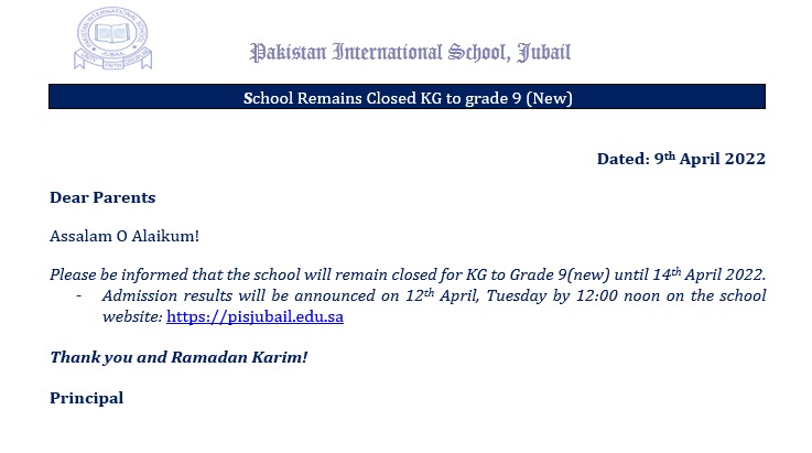 School.Remains closed KG to Grade 9(New)