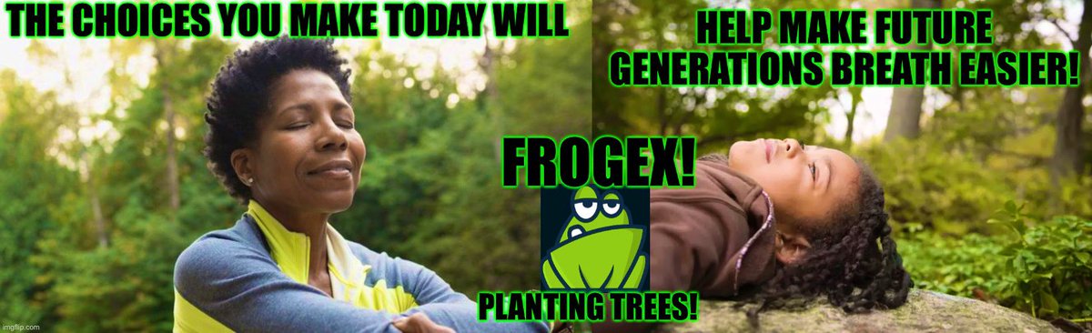 jayFrogex's tweet photo. #FrogeX partnered with one tree planted! Green for the wallet, green for the world! https://t.co/1Q8osiUFUO