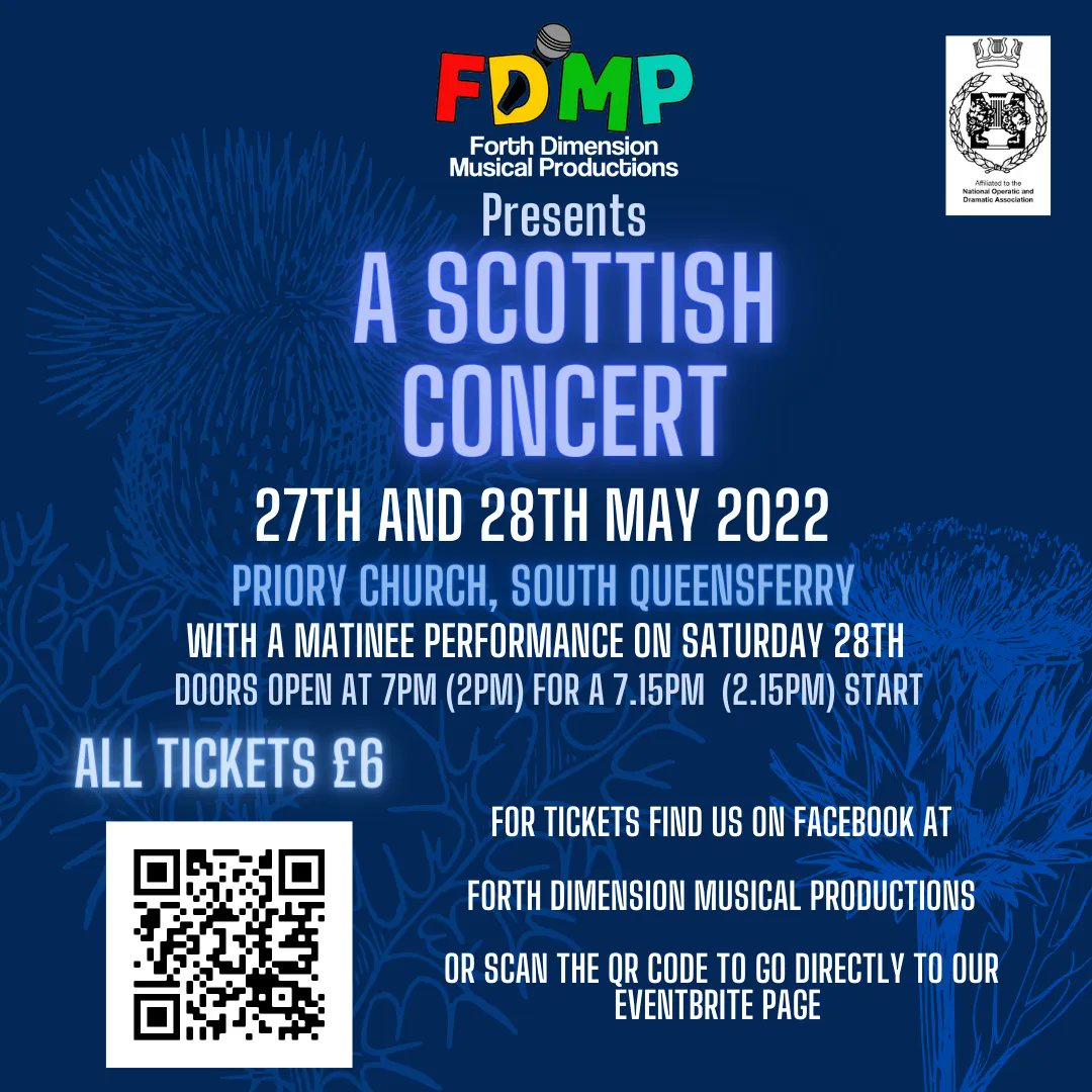 Delighted to announce our Scottish Concert see below for links and QR Code for tickets  👇👇
